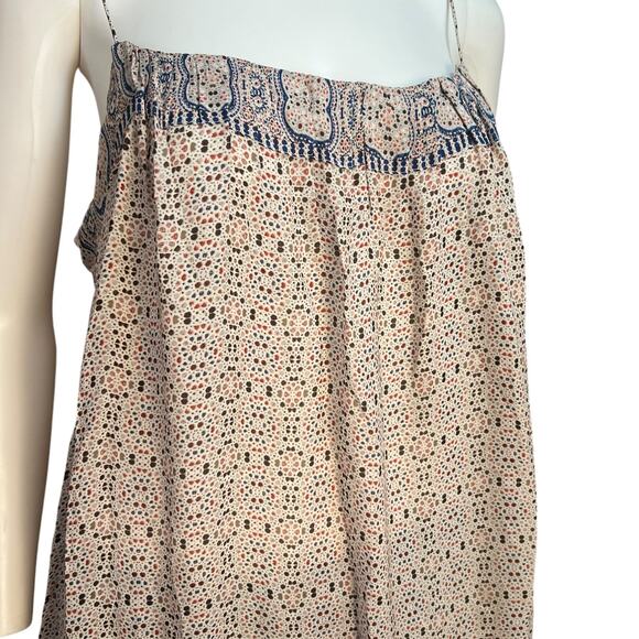 Vince 100% Silk Geometric Boho Patterned Slip Maxi Dress Size 12 - Picture 5 of 7